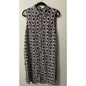 Cabi 5370 Hola Collection Amour Hearts Blue Button Down Dress Size Large